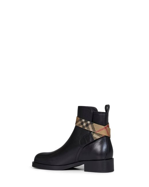 Burberry Blue Leather Huntley Ankle Boots