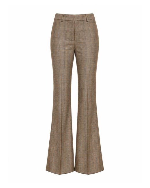 Saint Laurent Natural Checked Flared Trousers