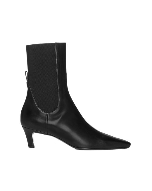 Totême  Black Leather Ankle Boots