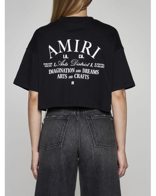 AMIRI Arts District logo-print cropped hoodie - Black