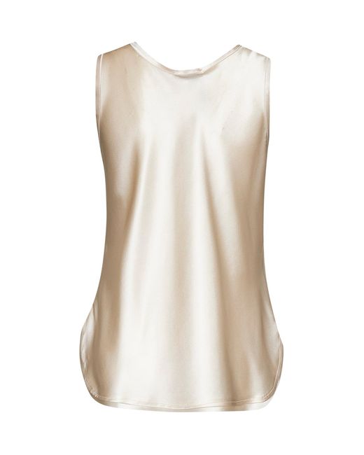 Blanca Vita White Stretch Silk Belis Tank Top