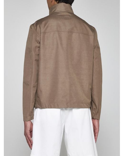 Brunello Cucinelli Brown Linen And Silk Jacket for men