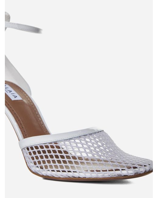 Alaïa White Mesh And Patent Leather Pumps