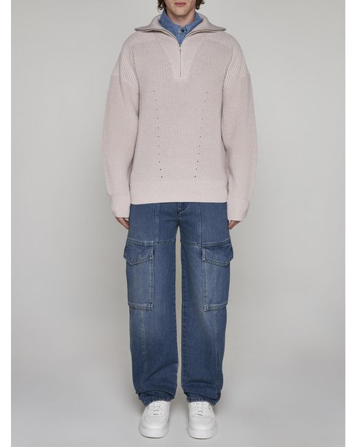 Isabel Marant White Benny Merino Wool Sweater for men