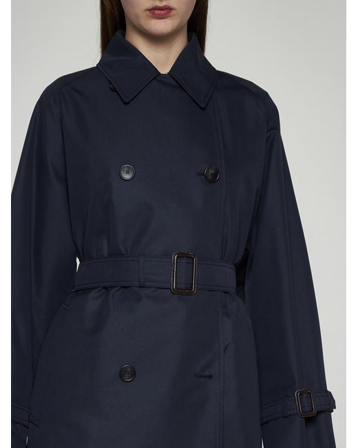 Weekend by Maxmara Blue Canasta Cotton-blend Trench Coat