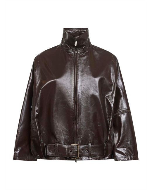 Salvatore Santoro Brown Sheen Nappa Leather Jacket