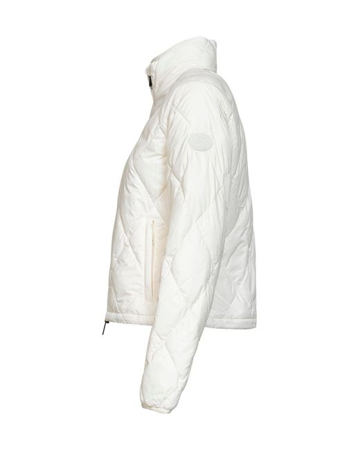 Burberry White Ivory Quilted Nylon Bramford Packable Jacket