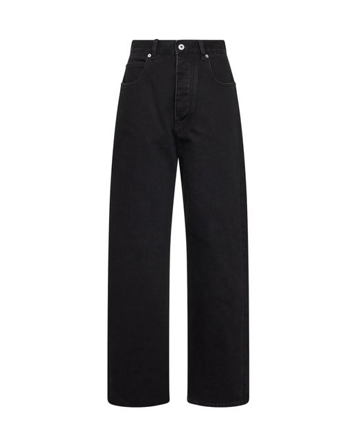 Bottega Veneta Black Faded Denim Wide-Leg Jeans