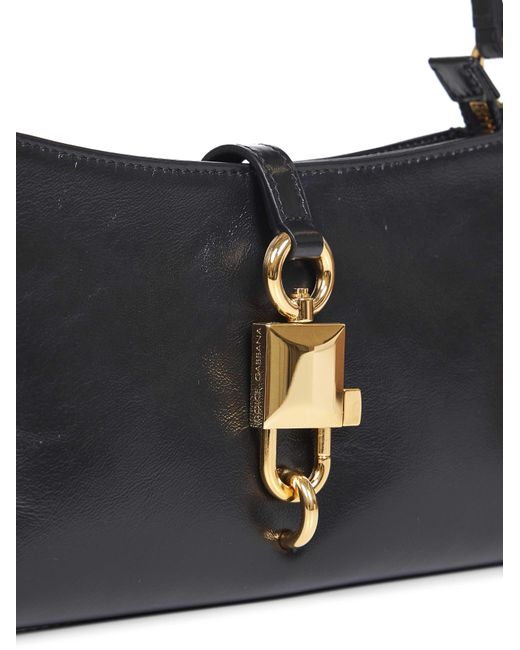 Dolce & Gabbana White Lock Shoulder Bag