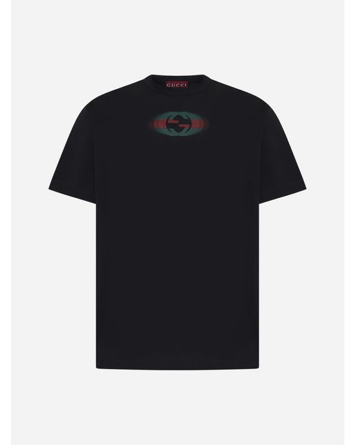 Gucci Black Logo Cotton T-shirt for men