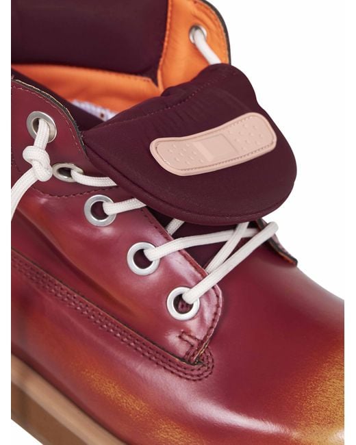 PDF Red Burgundy Gradient-Effect Leather Strada Ankle Boots for men