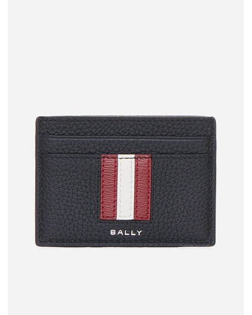 Bally Black Logo Leather Card Holder for men