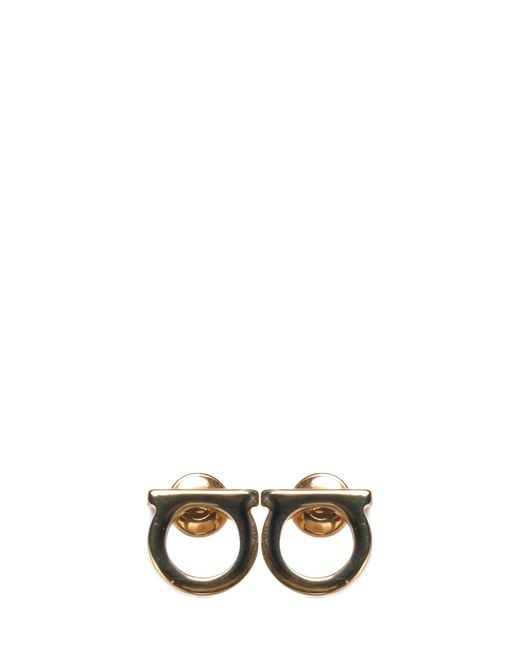 Ferragamo Metallic Gancini Earrings By