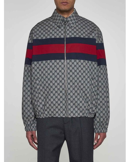 Gucci Gray GG Print Cotton Jacket for men
