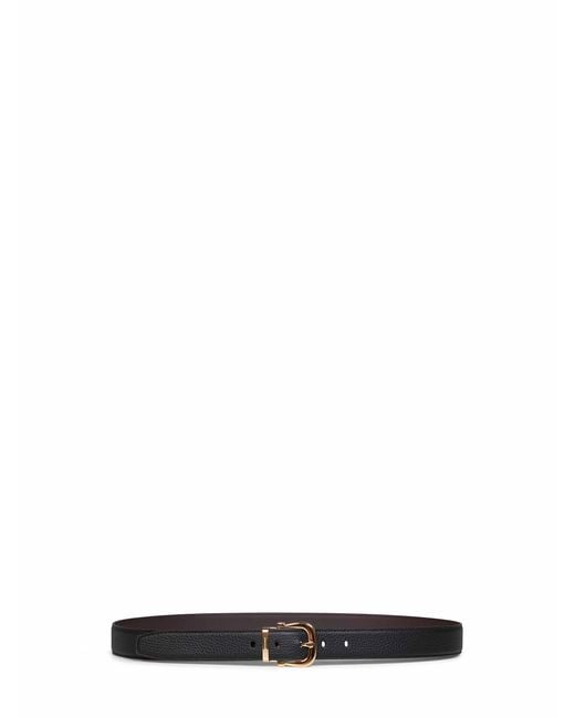 Ferragamo White And Dark Reversible Gancini Belt for men