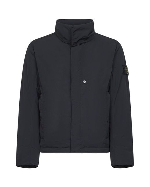 Stone Island Black Micro Twill Padded Jacket for men
