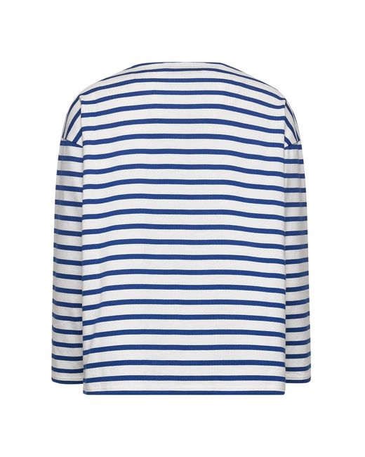 Valentino Blue Butter Striped Chez Print T-Shirt for men