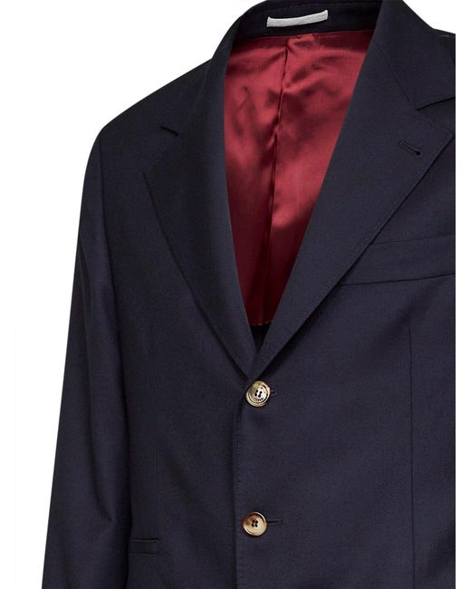 Brunello Cucinelli Blue Deconstructed Blazer, Virgin Wool for men
