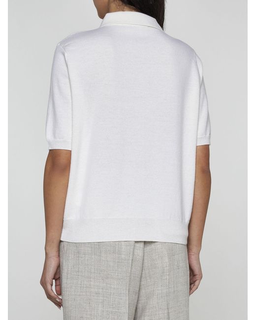 Rohe White Wool And Cashmere Polo Shirt