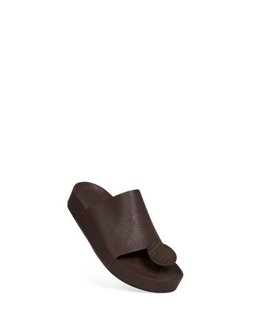 Uma Wang Brown Leather Round Thong Sandals