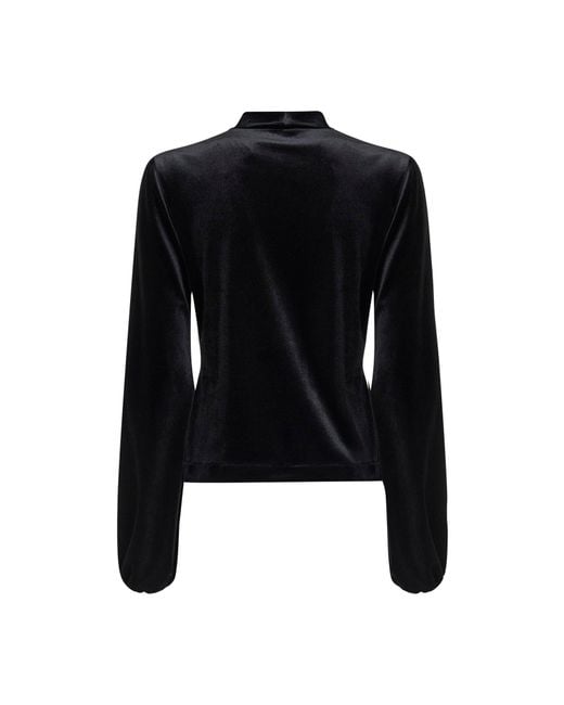 Blanca Vita Black Stretch Velvet Berik Tunic