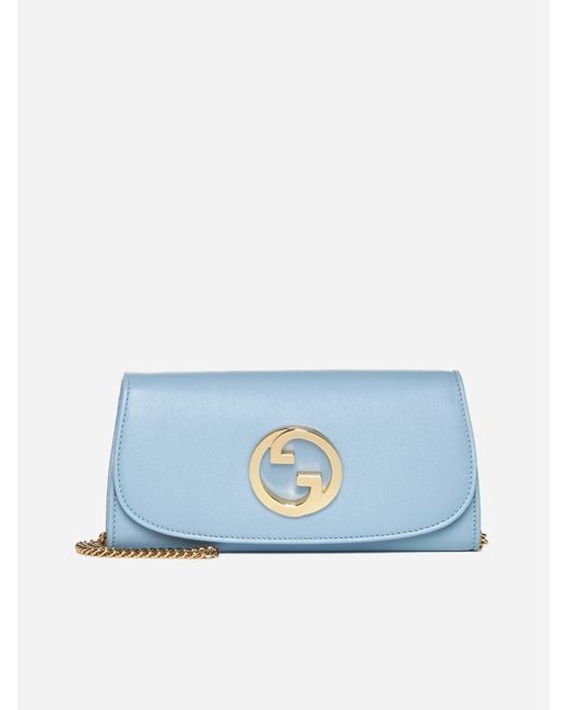 Gucci Blue Blondie Wallet On Chain Leather Bag