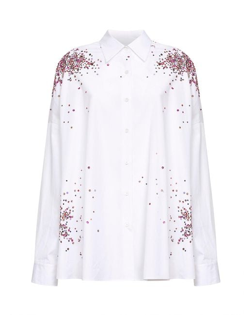 Dries Van Noten White Shirt Cocoon Poplin