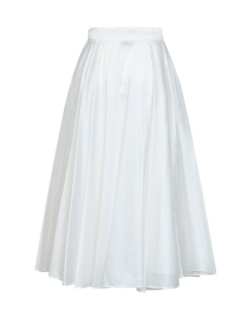 Blanca Vita White Lyocell Blend Geliux Midi Full Skirt