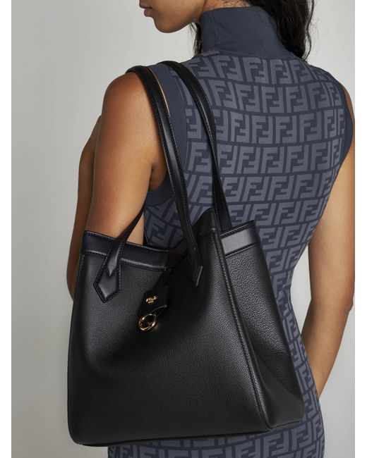 Fendi Black Origami Medium Leather Bag
