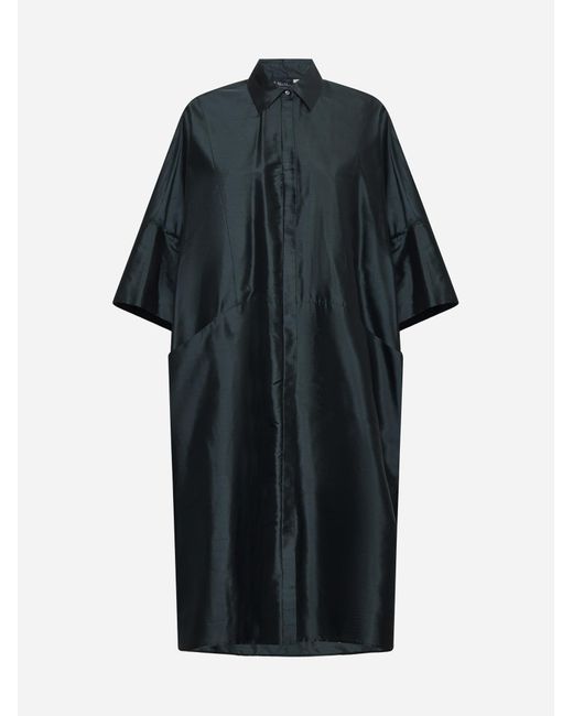 Max Mara Black Ellen Silk Shirt Dress