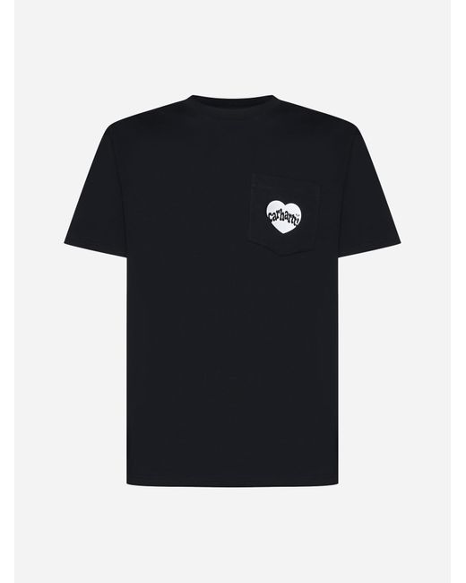 Carhartt Black Amour Chest Pocket Cotton T-shirt for men