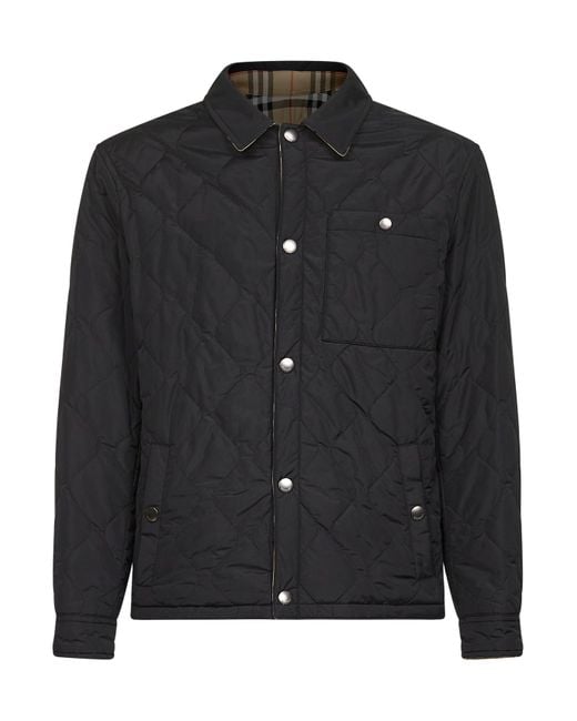 Burberry Black Reversible Quilted Nylon Overshirt Jackets for men