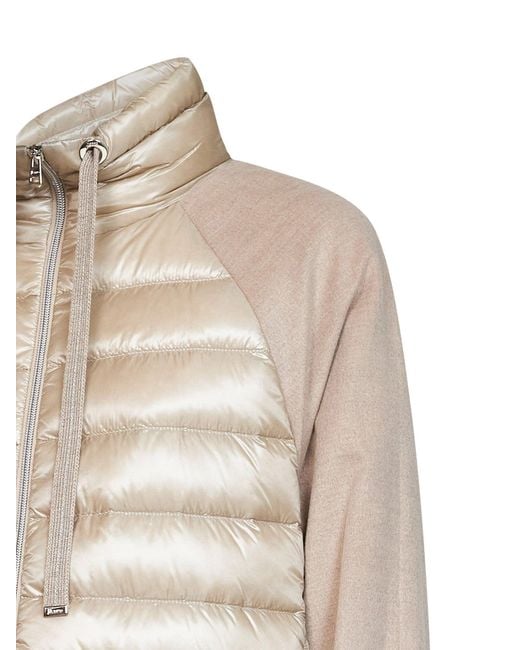 Herno Resort Natural Chantilly Flannel And Ultralight Nylon Resort Jacket