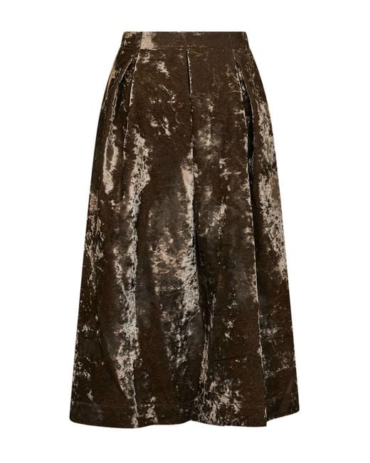 Uma Wang Green Dark Velvet Gomes Midi Skirt