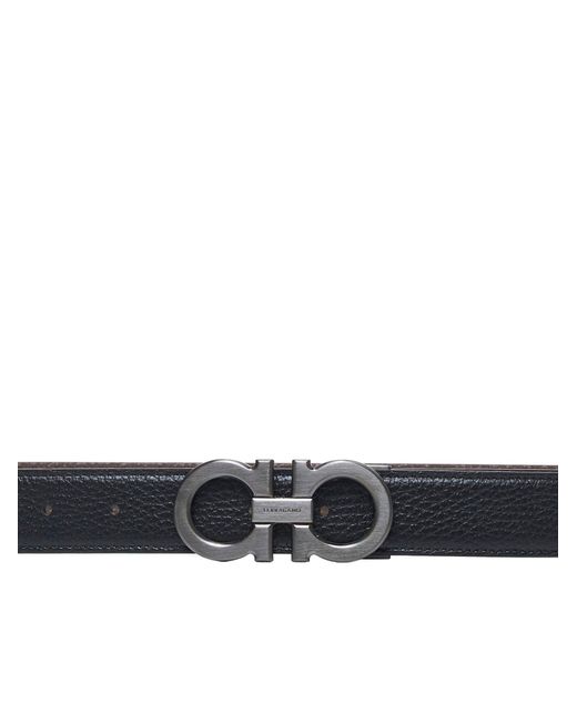 Ferragamo White Belt Gancini Reversible Leather for men
