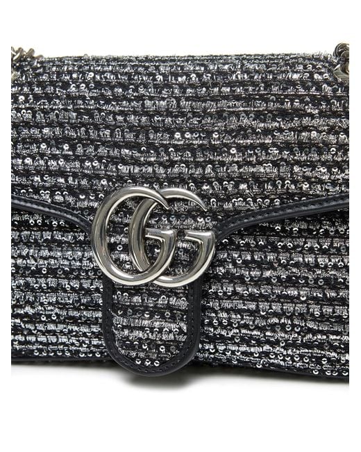 Gucci Gray Gg Marmont Small Shoulder Bag