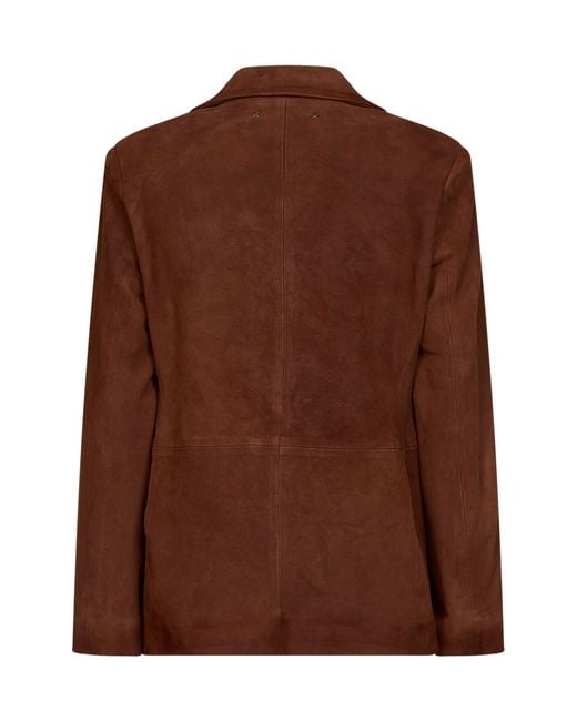 Golden Goose Deluxe Brand Brown Waxed Suede Robyn Blazer