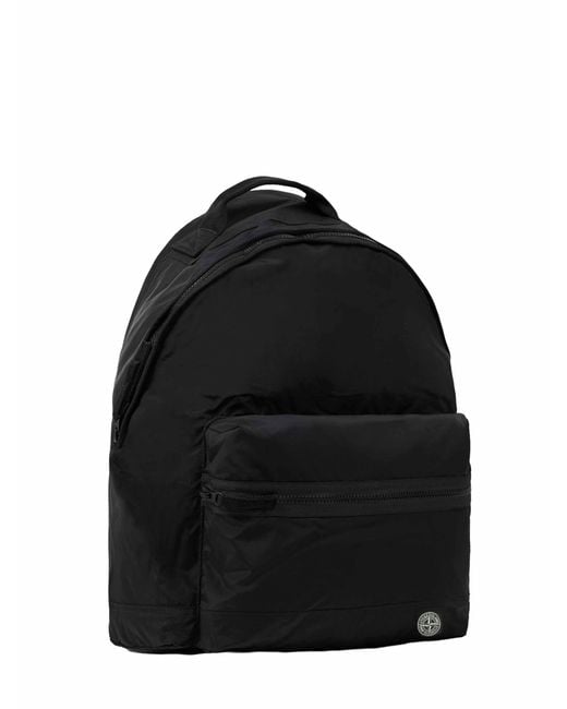 Stone Island Black Nylon Metal Backpack for men