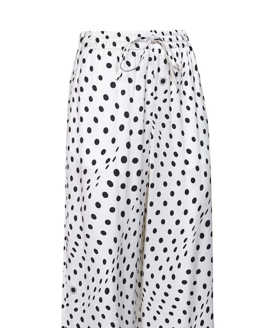 Stella McCartney White And Polka Dot Viscose Oversized Trousers