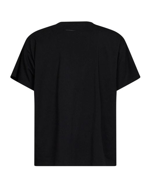 MM6 by Maison Margiela Black Overdyed Jersey Printed T-Shirt<Br for men
