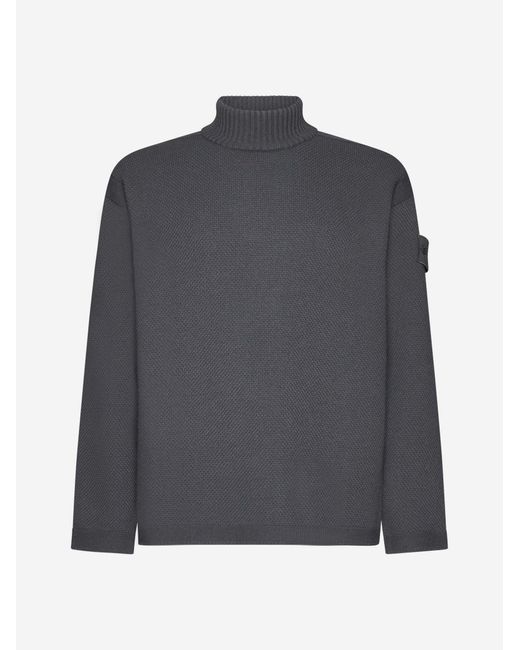 Stone Island Gray Ghost Wool Sweater for men