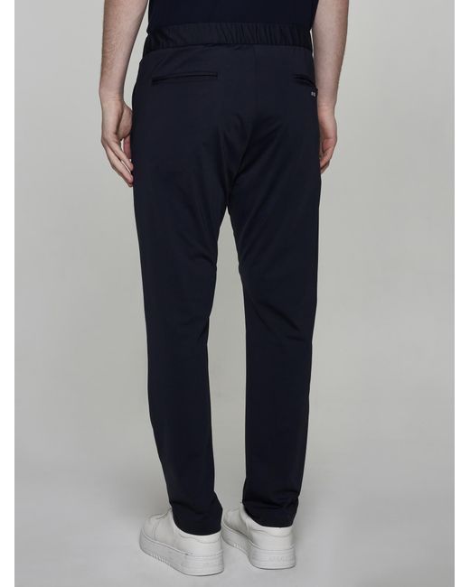 Herno Blue Stretch Nylon Trousers for men