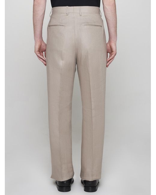 Tagliatore Multicolor Linen Trousers for men