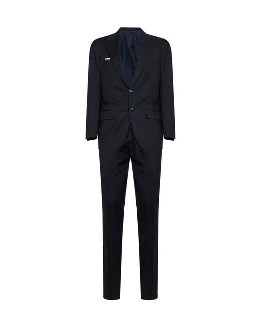 Kiton Blue Virgin Wool Single-Breasted Suit for men
