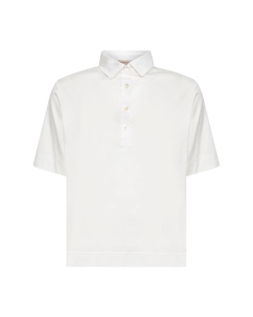 Blanca Vita White Cotton Jersey Polo Shirt