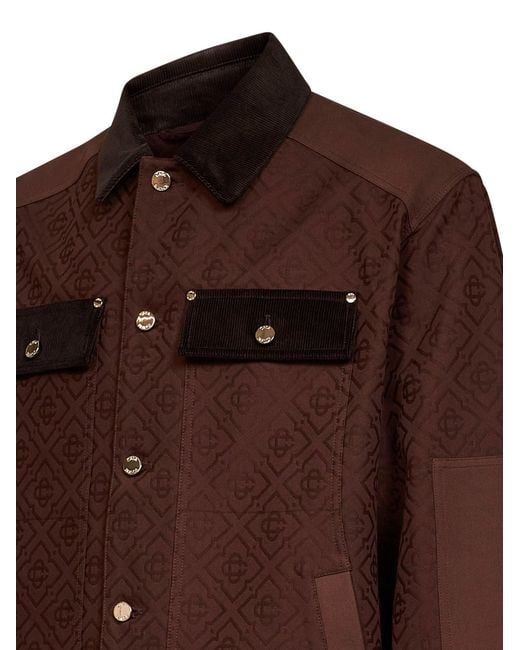 Casablanca Brown Dark Monogram Cotton Workwear Safari Jacket for men