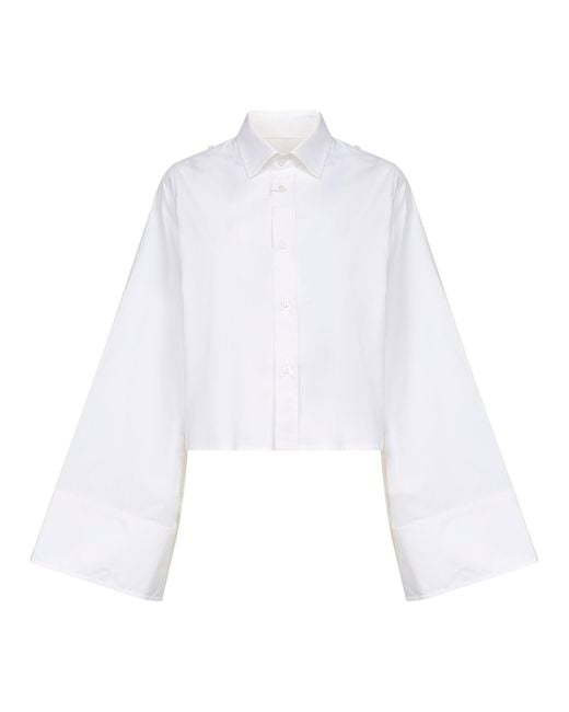 MM6 by Maison Margiela White Cotton Deconstructed Shirt