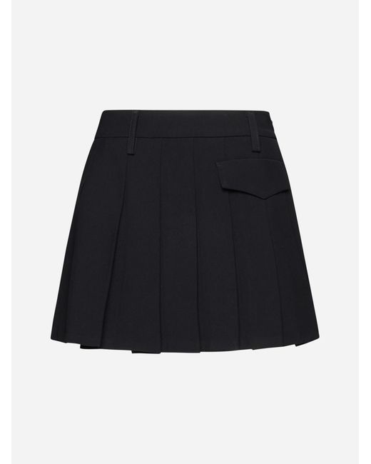Blanca Vita Black Guarda Pleated Miniskirt