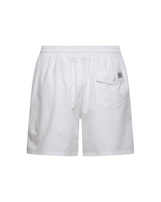 Polo Ralph Lauren White 5.75-Inch Traveler Classic Swim Trunk for men