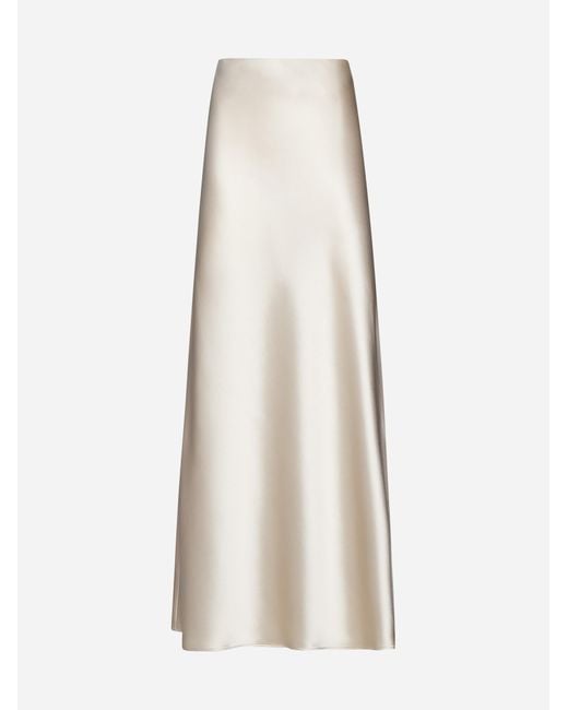 Blanca Vita White Ginestra Satin Long Skirt